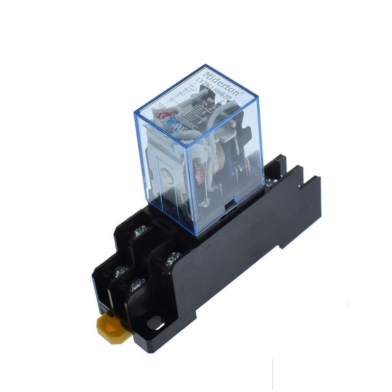 GENERICO - Rele Industrial 8 Pines LY2NJ DPDT JQX-13F 12V DC 10A con Base