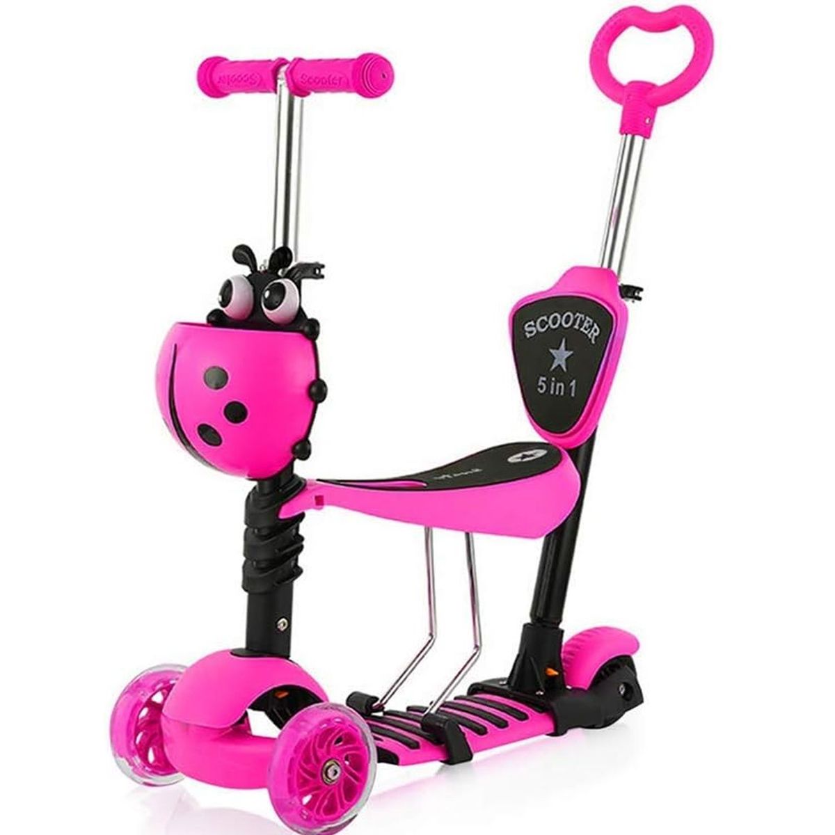 ONE PIXEL - Patineta Mariquita Para Niñas 5-en-1 Luces LED