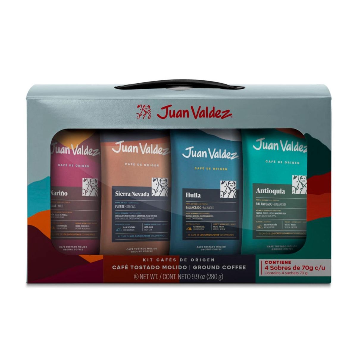 JUAN VALDEZ - Kit Café de Origen Juan Valdez x 4 Sachets