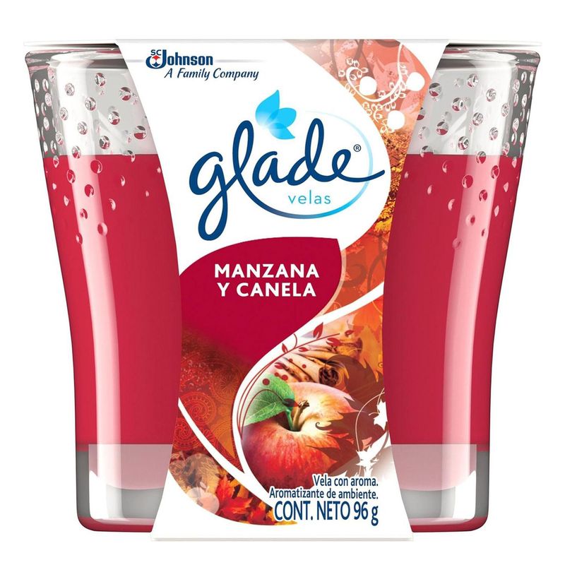 GLADE - Glade Ambientador Vela Manzana Y Canela, 96gr