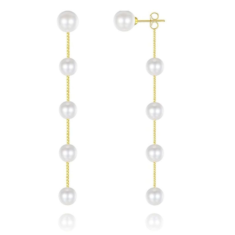 GENERICO - Aretes Largos Geometricos Elegantes Bohemios Perlas Moda 9cm_.
