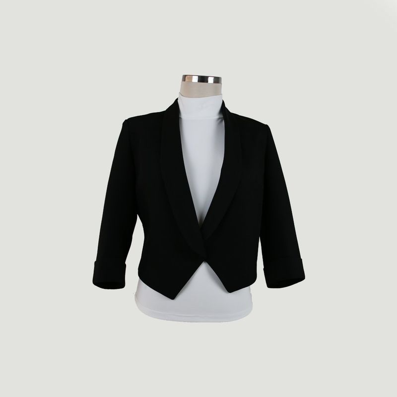 L Y H - Chaqueta Para Mujer Negro Marca L&H