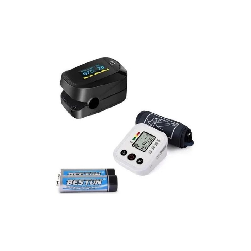 SKY - Combo tensiómetr0 digital de voz + oxímetr0 de pulso + pilas