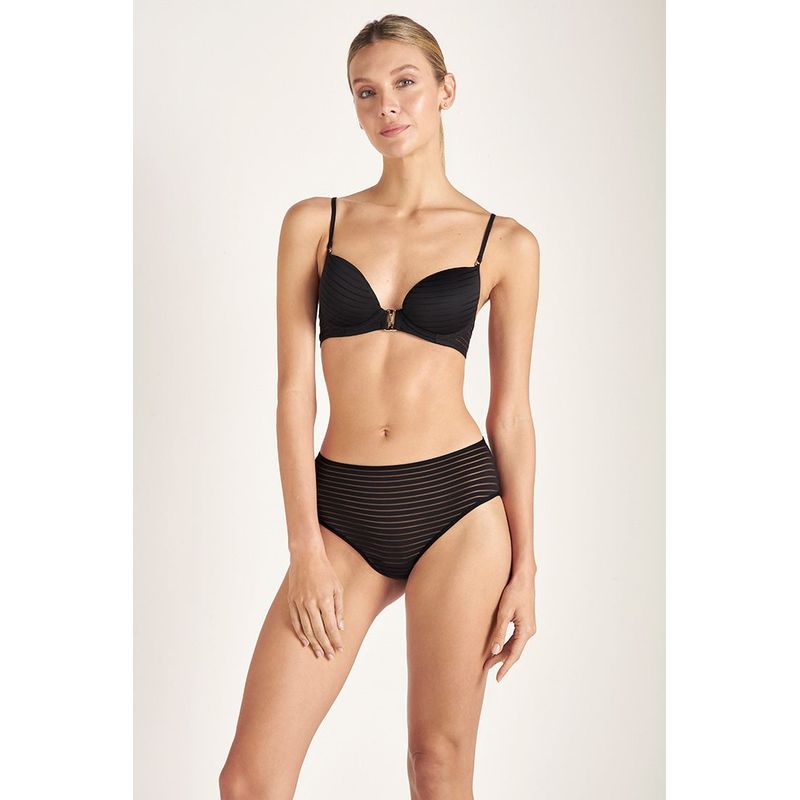 TOUCHE LINGERIE - BRASIER CLÁSICO DE RAYAS CON CIERRE FRONTAL