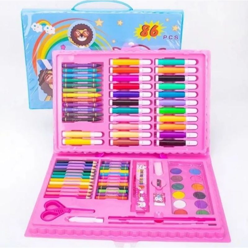 GENERICO - Set De Arte Niños Maleta 86 Piezas Crayón Plumones Colores