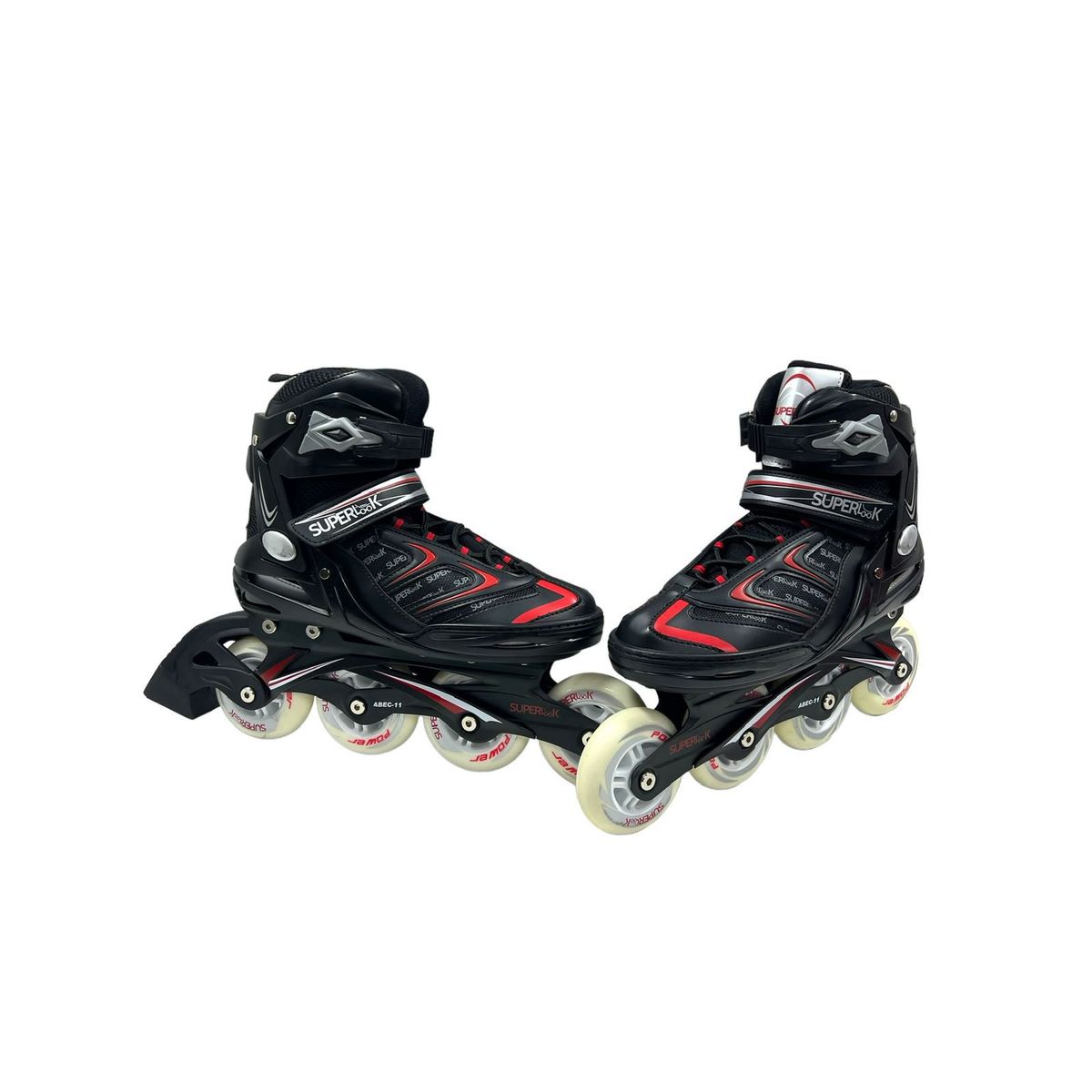 SUPERLOOK - PATINES SEMIPROFESIONALES RUEDA 84MM NEGRO ROJO  TALLA 41