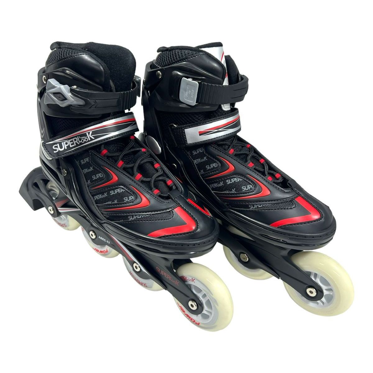 SUPERLOOK - PATINES SEMIPROFESIONALES RUEDA 84MM NEGRO ROJO  TALLA 41
