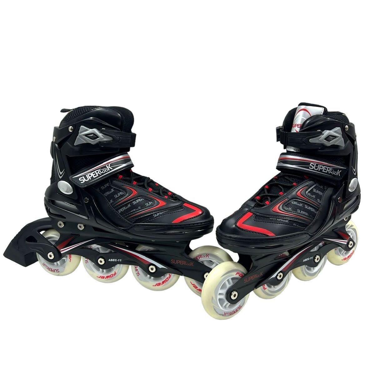 SUPERLOOK - PATINES SEMIPROFESIONALES RUEDA 84MM NEGRO ROJO  TALLA 42