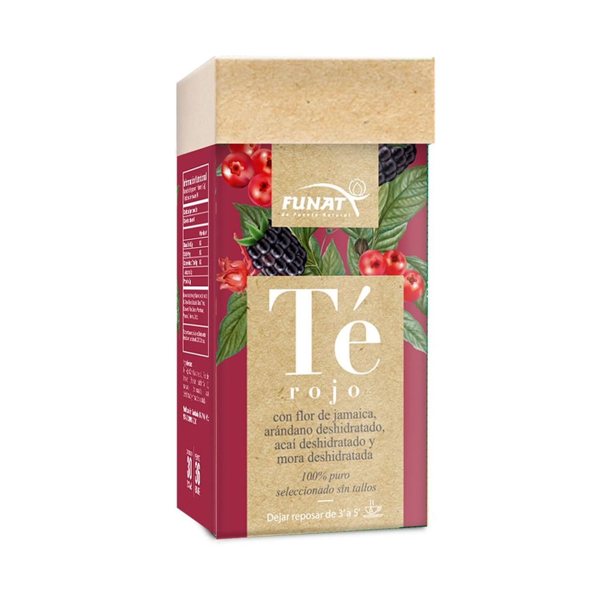 FUNAT - Te Rojo Funat Flor De Jamaica Frutos Rojos X 30 Sobres