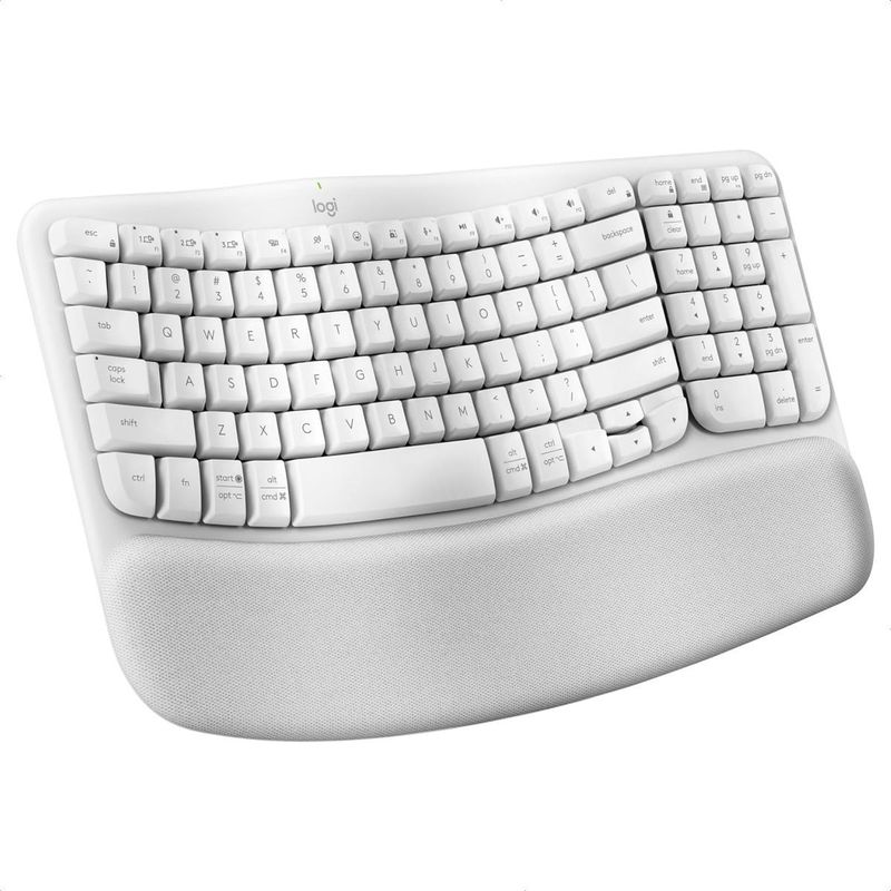 LOGITECH - Teclado Ergonómico Inalámbrico Logitech Wave Keys Blanco
