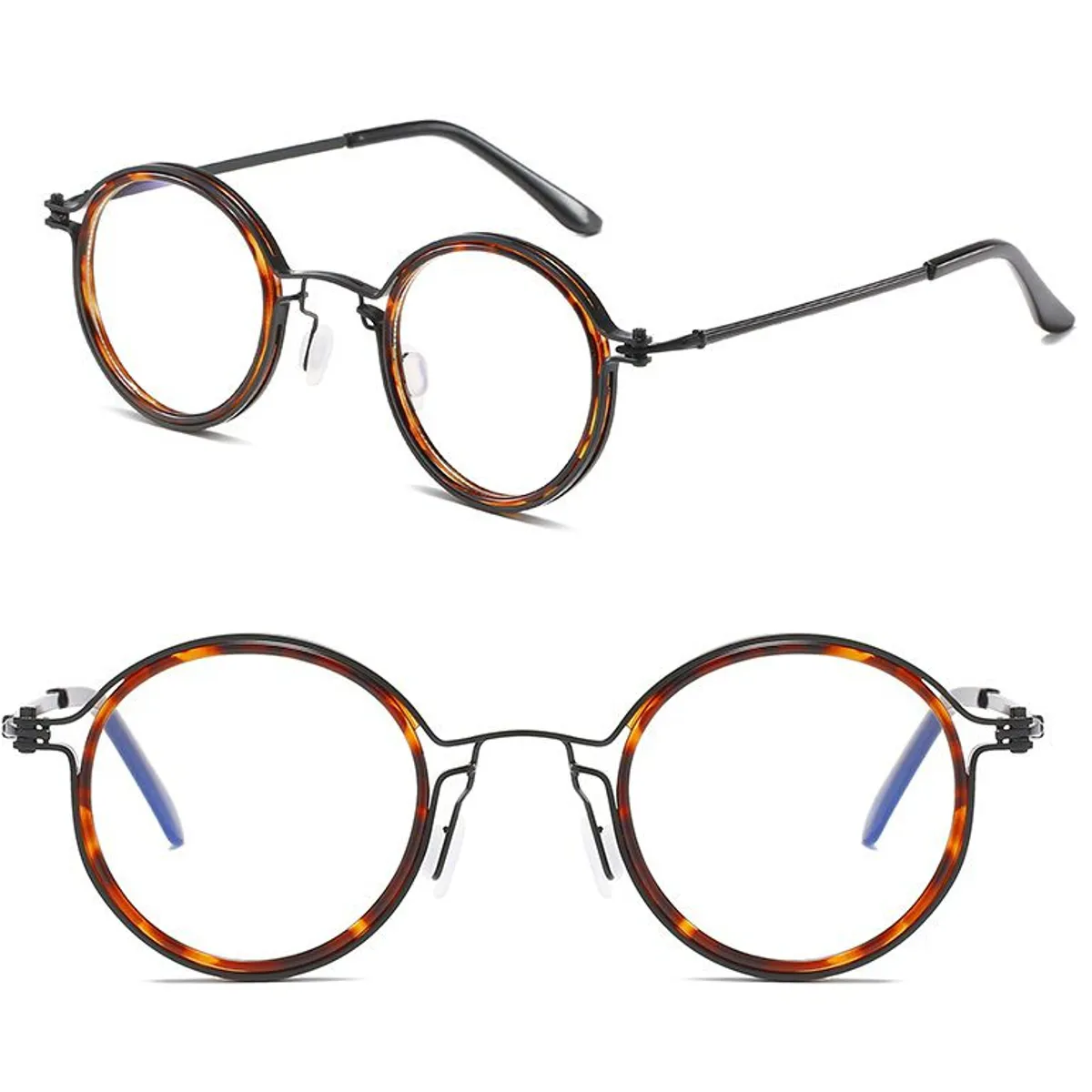 GENERICO - Montura Marco Gafas Redondas Óptica Protección De Luz Leopardo