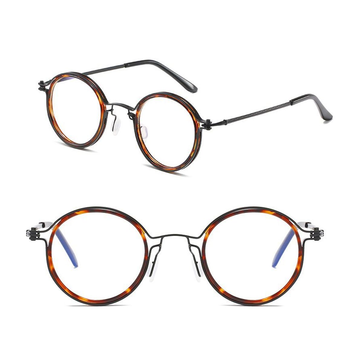 GENERICO - Montura Marco Gafas Redondas Óptica Protección De Luz Leopardo