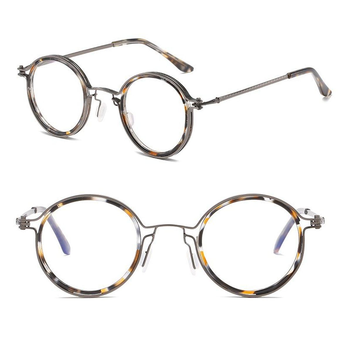 GENERICO - Montura Marco Gafas Redondas Óptica Protección De Luz Tortoiseshell
