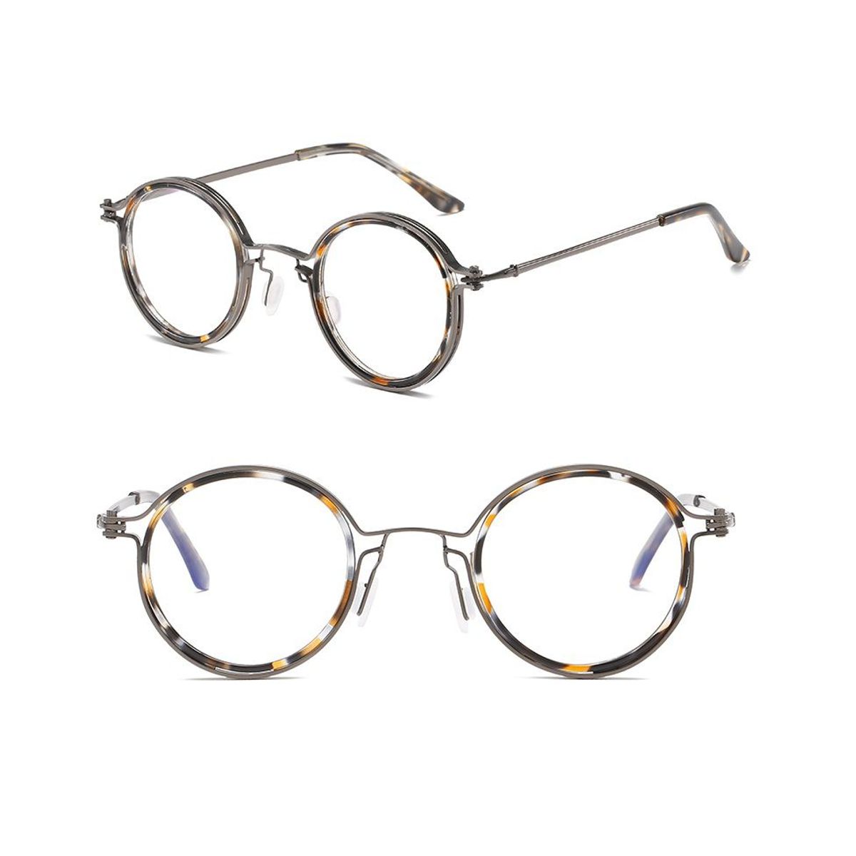 GENERICO - Montura Marco Gafas Redondas Óptica Protección De Luz Tortoiseshell