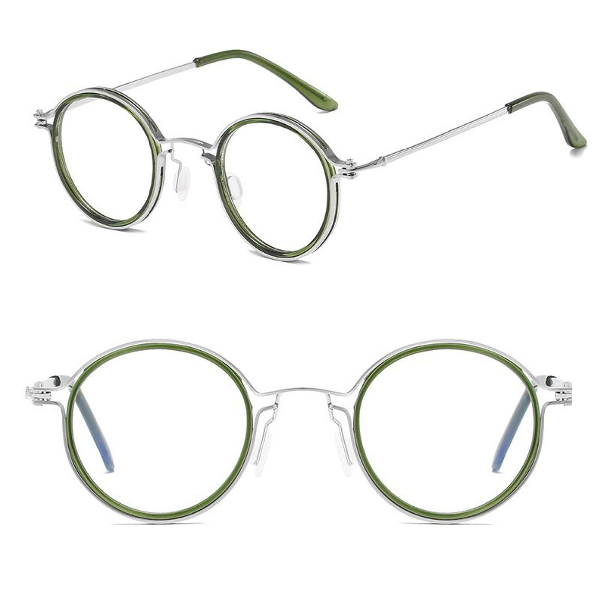 GENERICO - Montura Marco Gafas Redondas Óptica Protección De Luz Verde