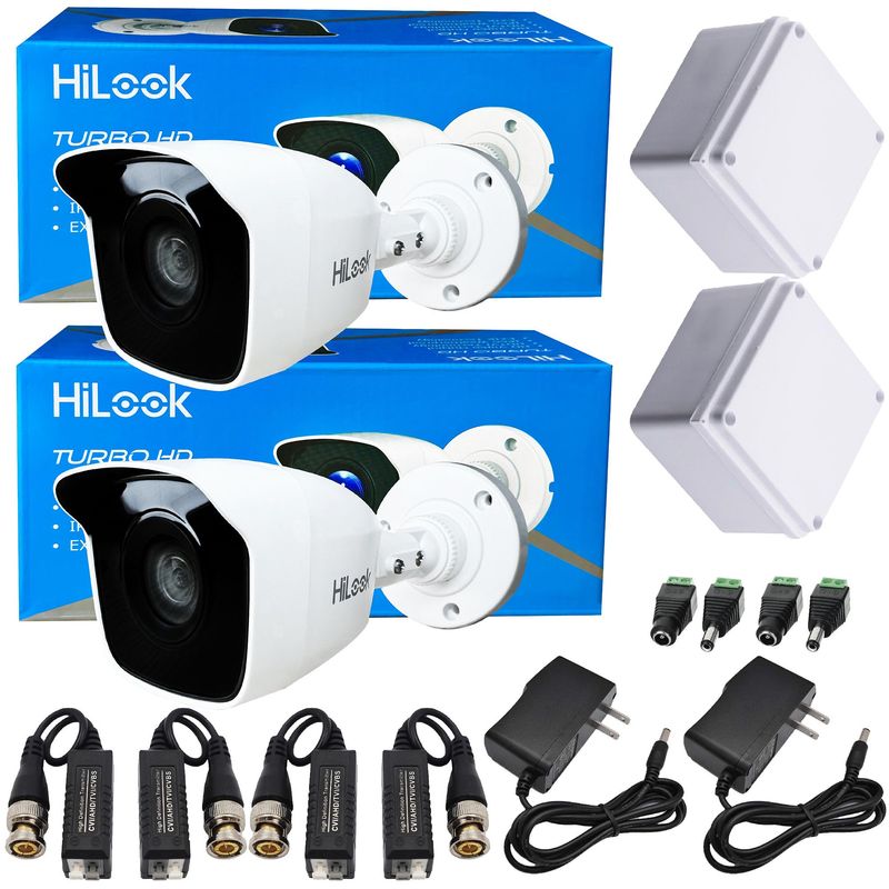 HILOOK - KIT CÁMARAS DE SEGURIDAD 2 BALAS HIKVISION HILOOK 1080P + ACCESORIOS PARA DVR