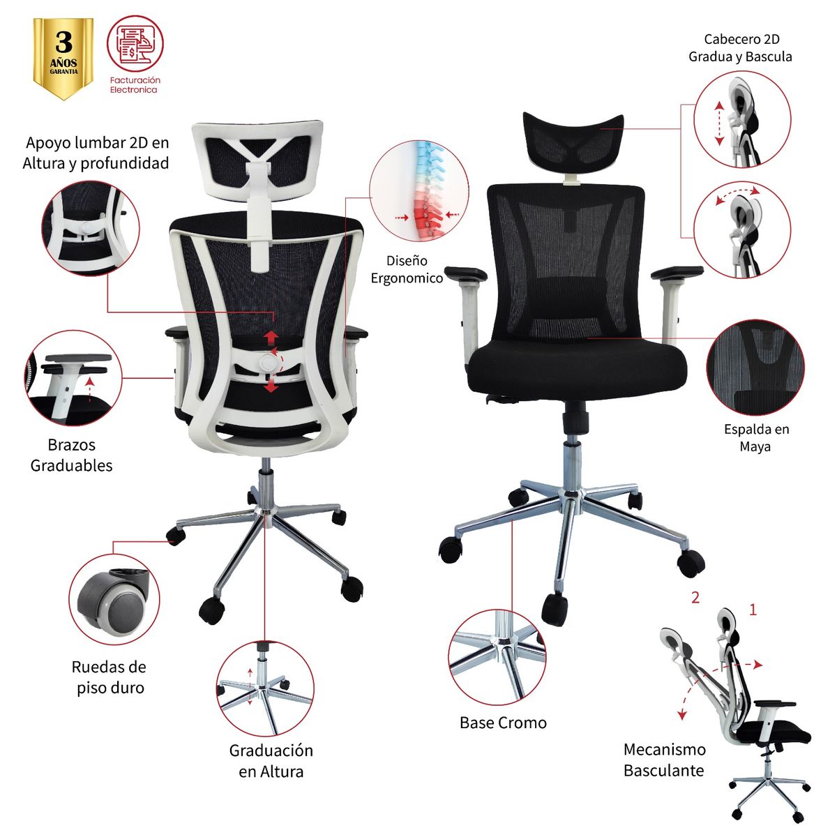 MUEBLESYA - Silla de Escritorio y Oficina Génova Presidente