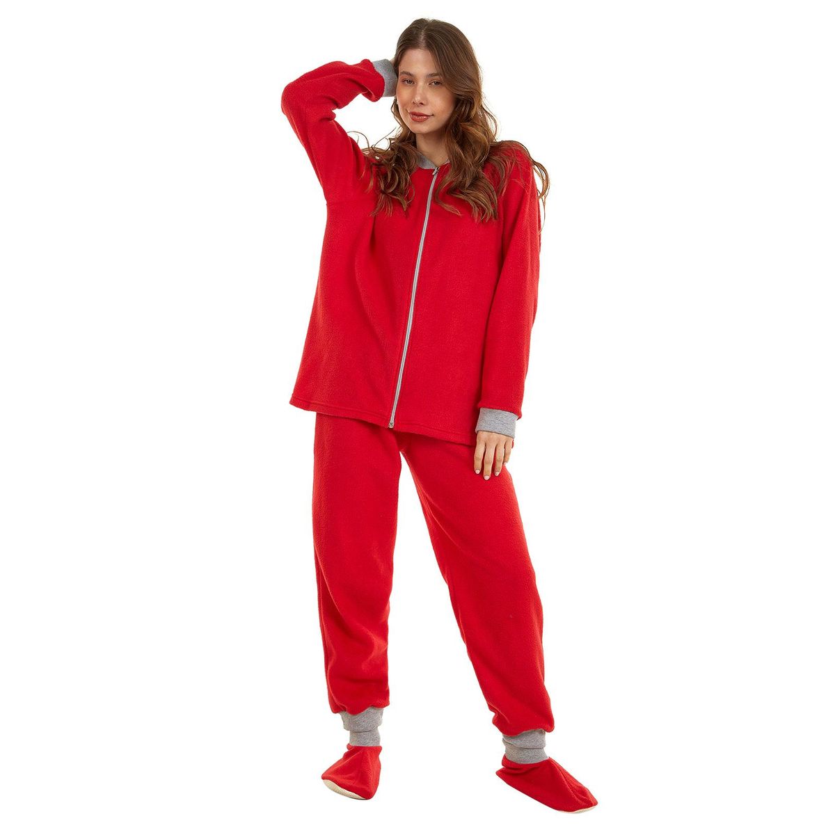 SANTANA - Pijama Mujer Térmica Rojo