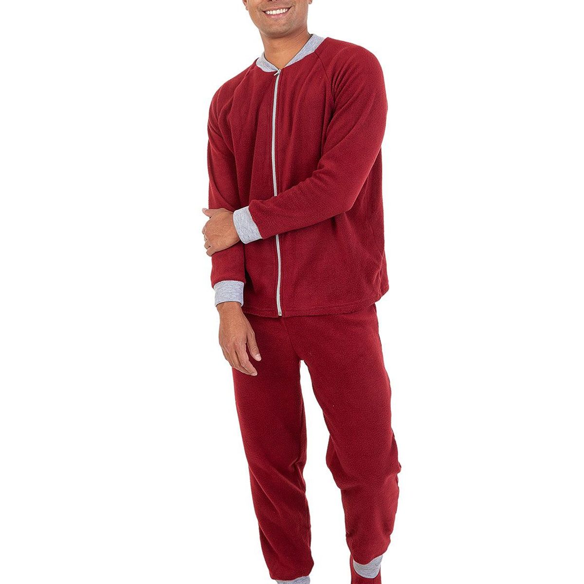 SANTANA - Pijama Hombre Térmica Burdeos