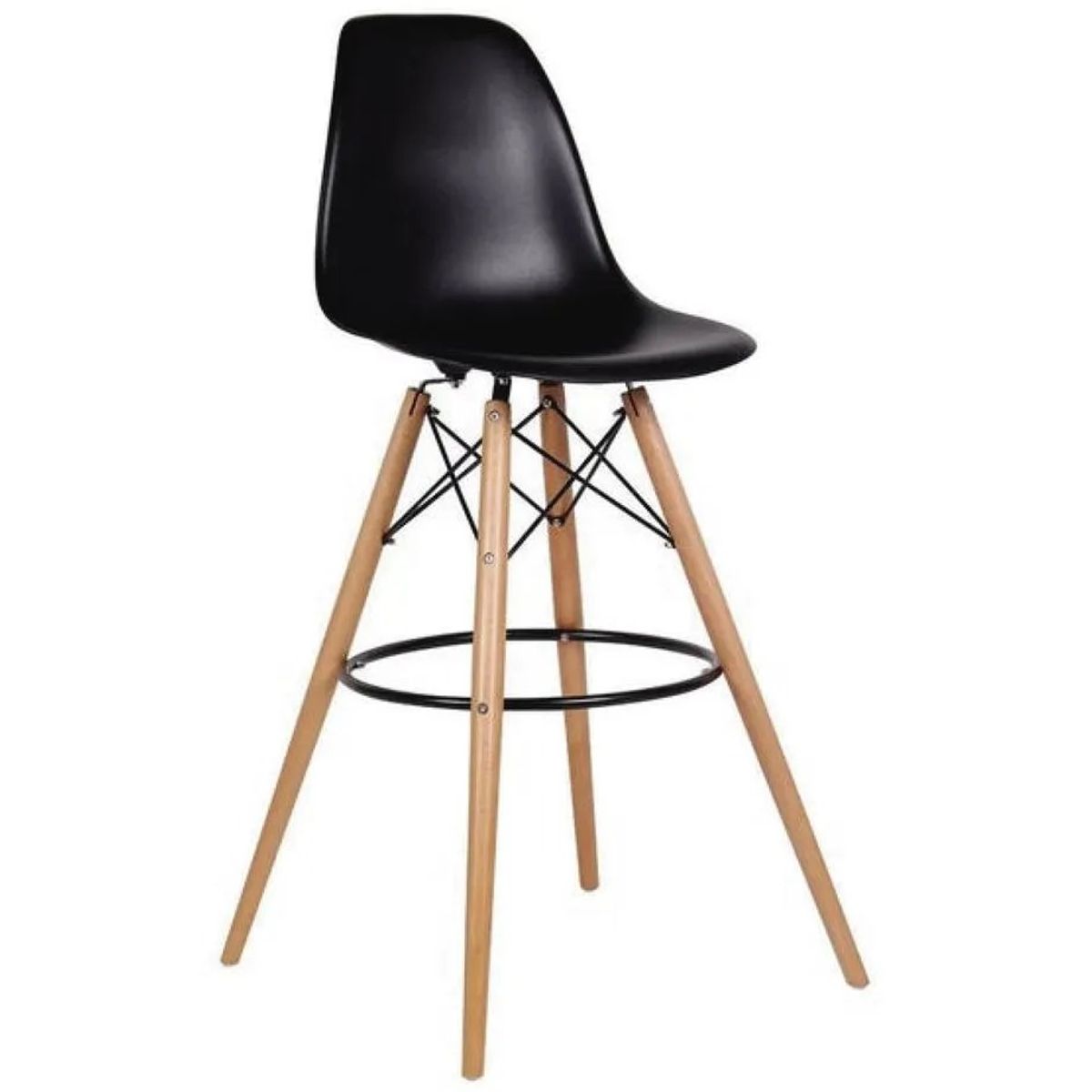 GENERICO - SILLA BUTACO BAR EAMES MADERA HAYA -NEGRO BARRA