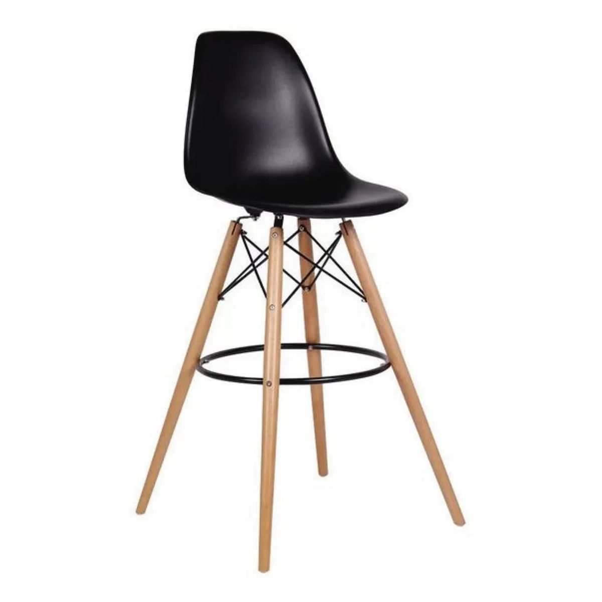GENERICO - SILLA BUTACO BAR EAMES MADERA HAYA -NEGRO BARRA