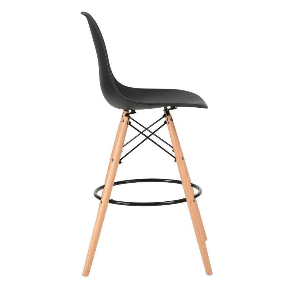 GENERICO - SILLA BUTACO BAR EAMES MADERA HAYA -NEGRO BARRA