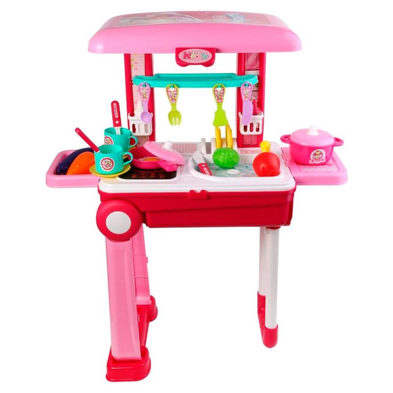 GENERICO - Set De Cocina Infantil Maleta Ruedas Portátil 63cm Para Niña