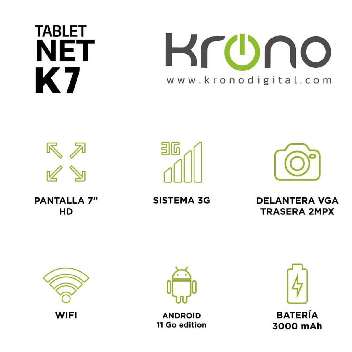 ONE PIXEL - Tablet Krono Net K7 Azul PLUS Azul