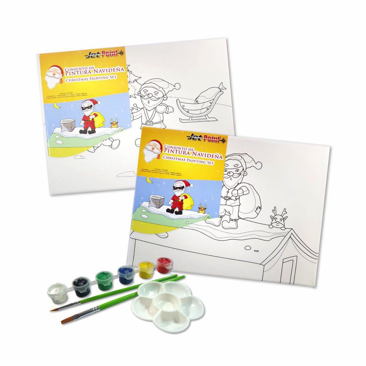 JET POINT - Lienzos Pinte Fácil Navidad x 2 Unidades.