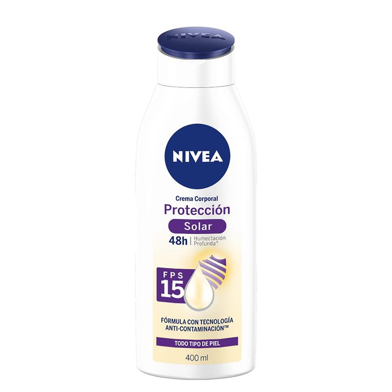 NIVEA - Nivea Crema Corporal Humectante Todo Tipo De Piel Protección Solar FPS 15, 400ml
