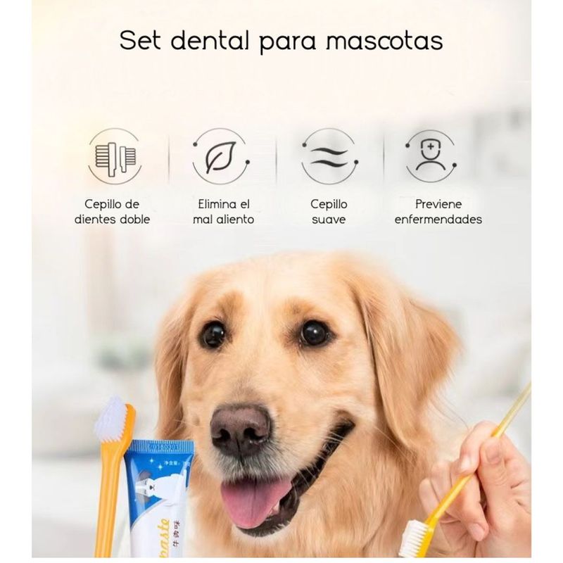 AFM - Crema Dental Perros + 3 Kit Cepillos De Dientes
