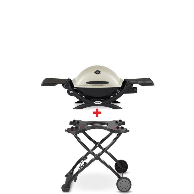 WEBER - Asador a Gas Weber Q 1200 + Carrito Plegable