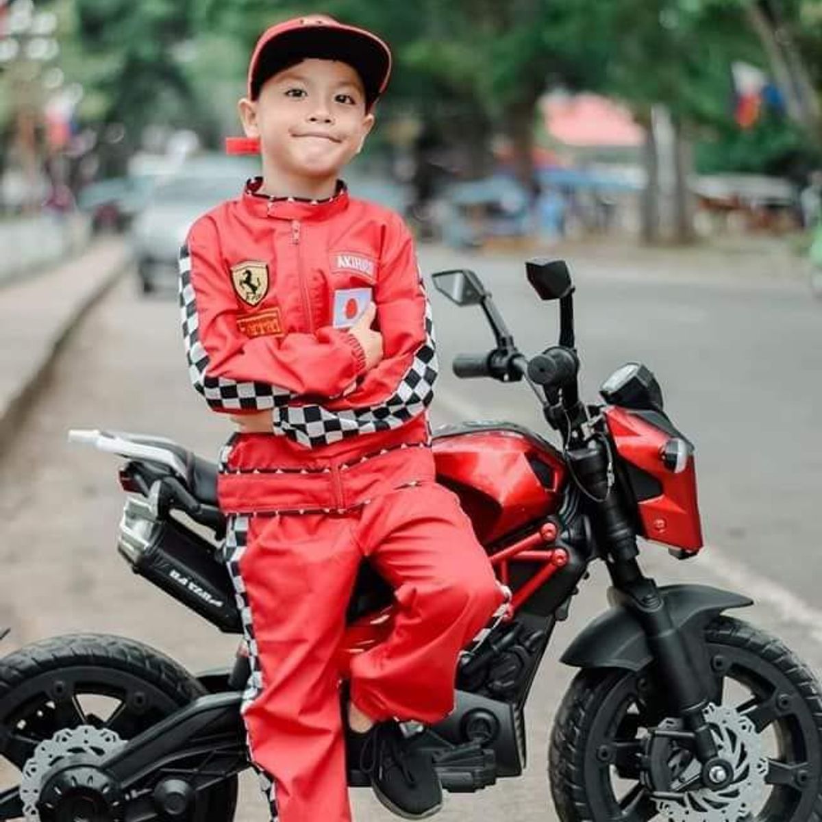 GENERICO - Moto infantil eléctrica batería bebe niño niña montable gs1200 ROJA