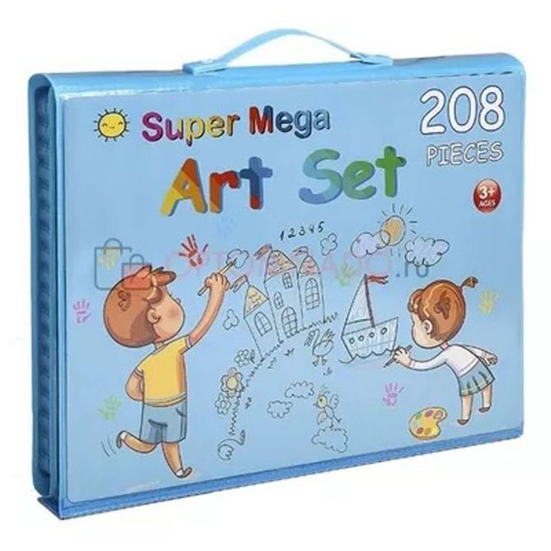 GENERICO - Set arte maleta x208 piezas caballete crayon acuarela plumon