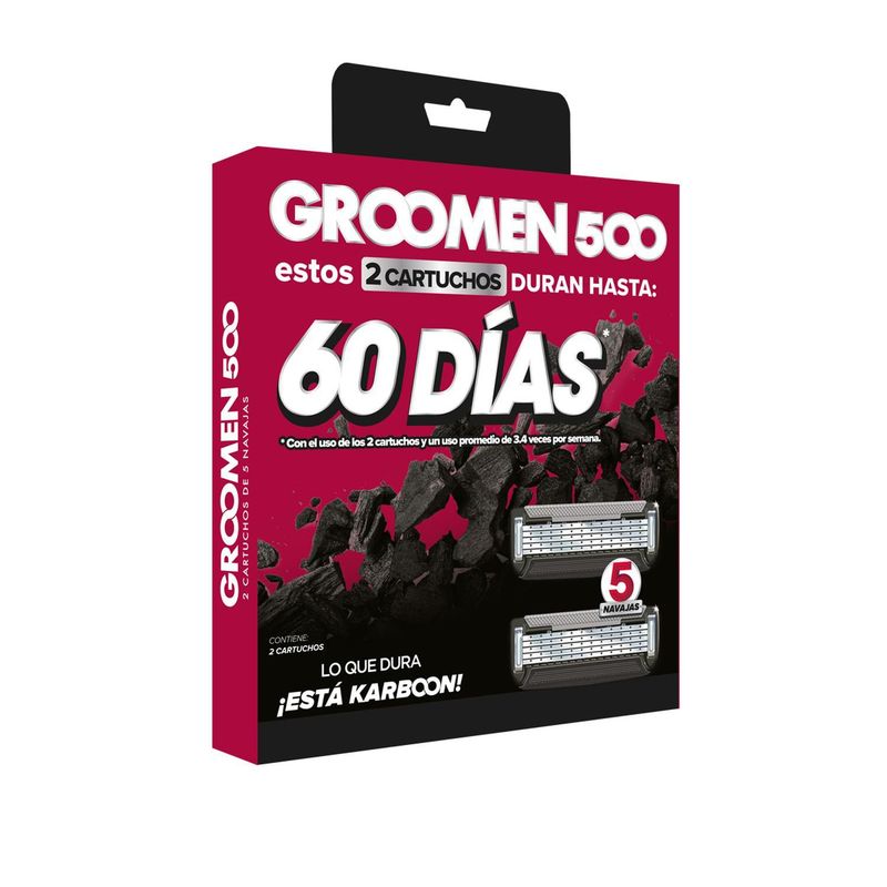 GROOMEN - Cartuchos De Afeitar Groomen 500 x 2