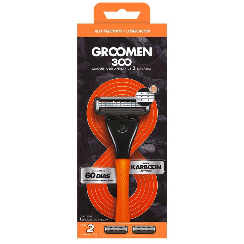 GROOMEN - Maquina De Afeitar Groomen 300 + 2 Repuestos