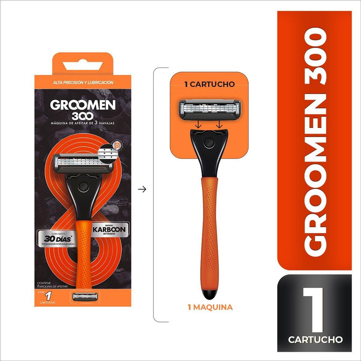 GROOMEN - Maquina De Afeitar Groomen 300 + 1 Repuesto