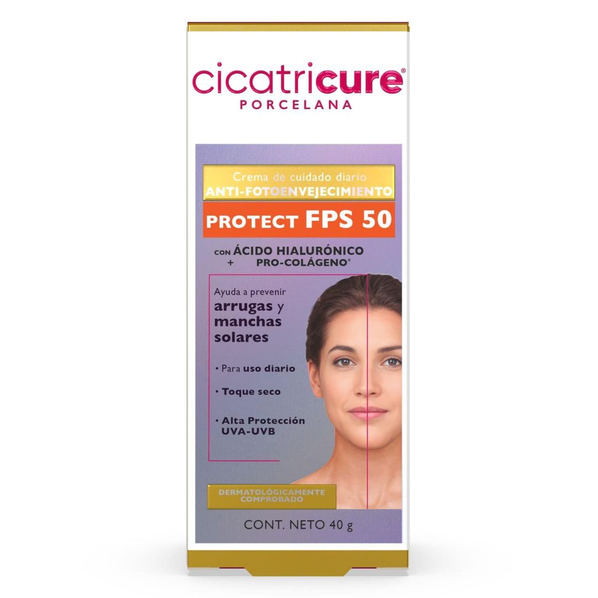 CICATRICURE - Crema Antiedad Protector FPS 50 Cicatricure Porcelana 40g
