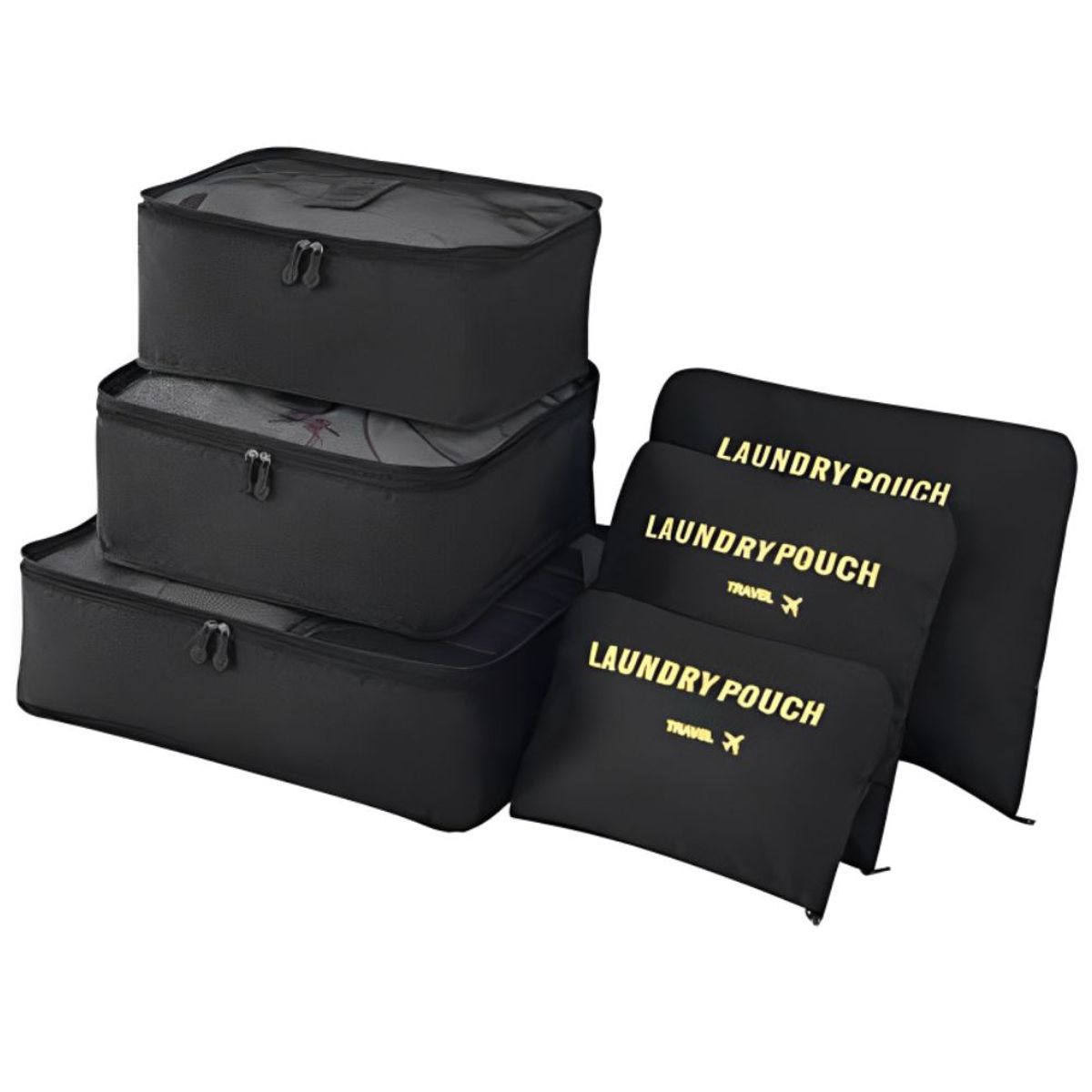 GENERICO - Organizador De Ropa Para Maleta De Viaje X6 Piezas Negro