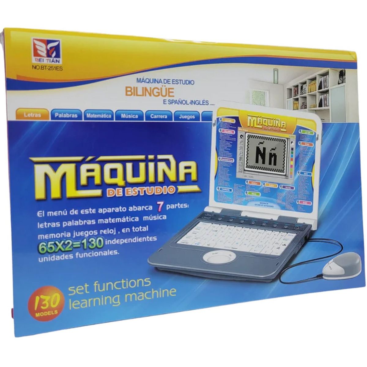 ONE PIXEL - Computador Didactico Niñas Juguete 130 Funciones Azul