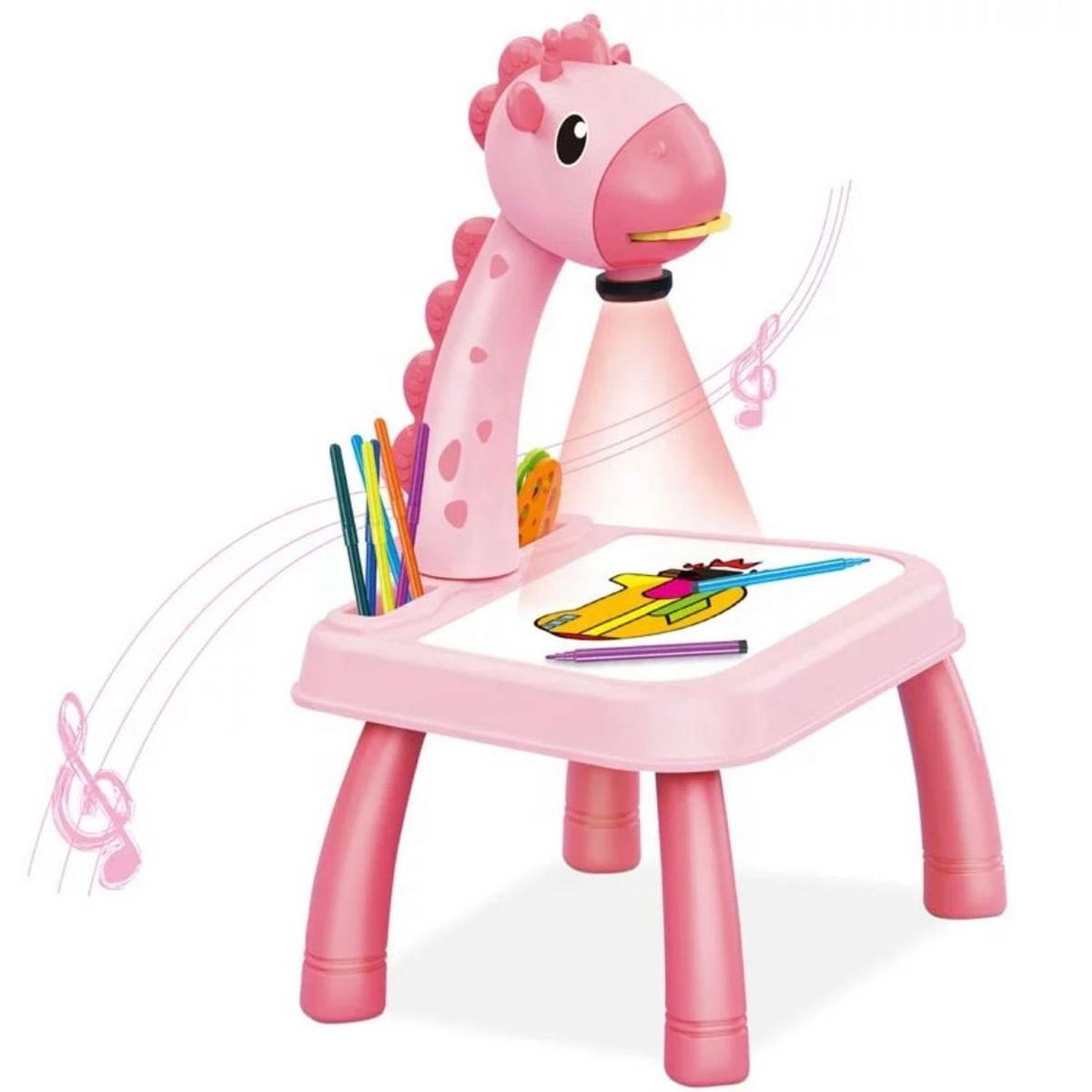 ONE PIXEL - Mesa De Dibujo Para Niños Con Proyector + 12 Lapiz De Color