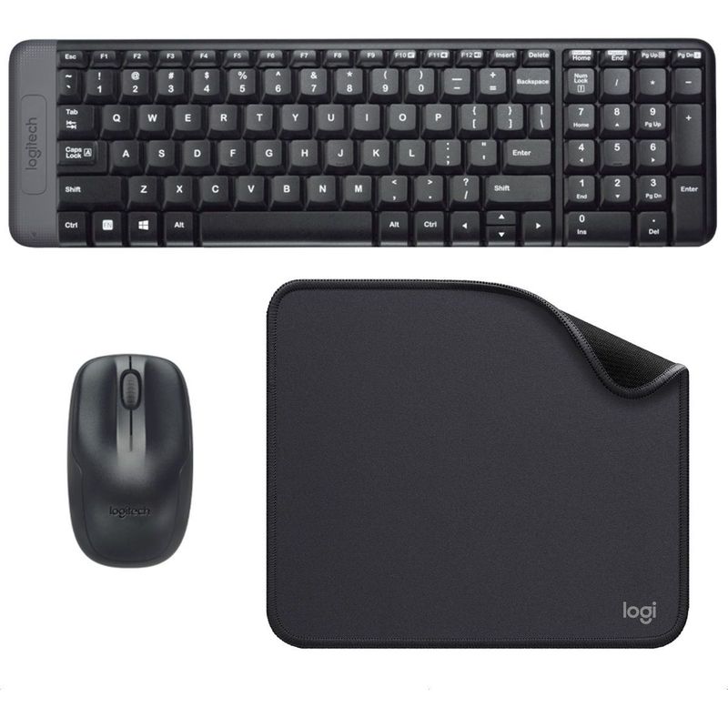 LOGITECH - Combo Inalámbrico Logitech Mk220 y Pad Mouse Studio Series