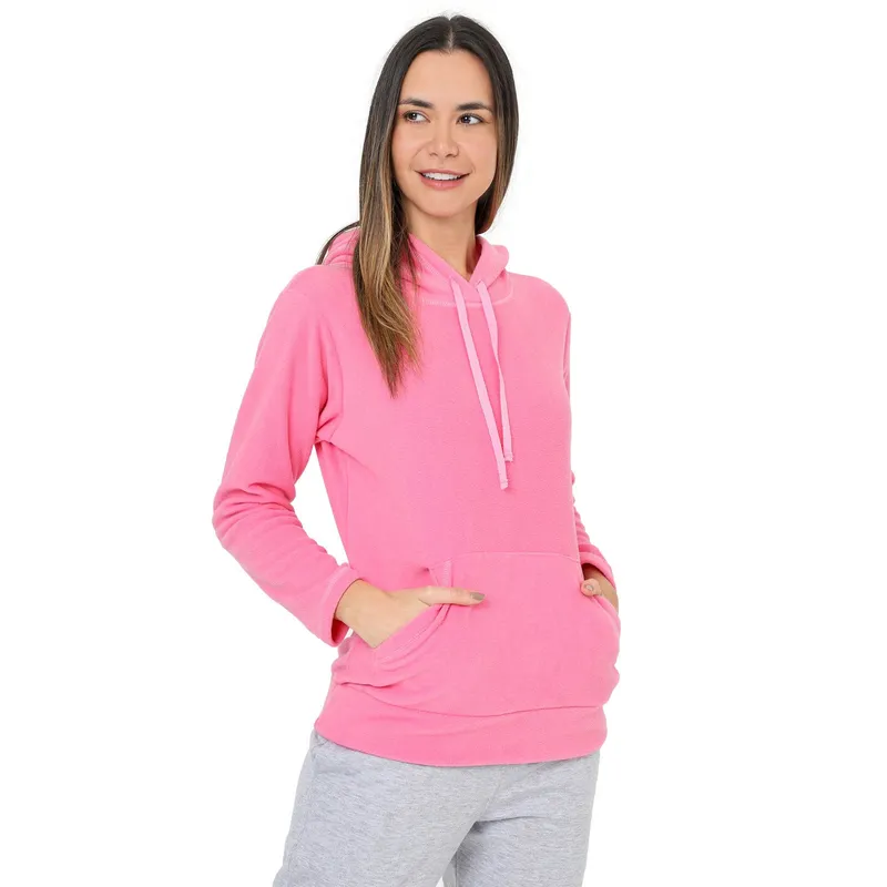 SANTANA - Hoodie Térmico Mujer Quebec Santana Rosado