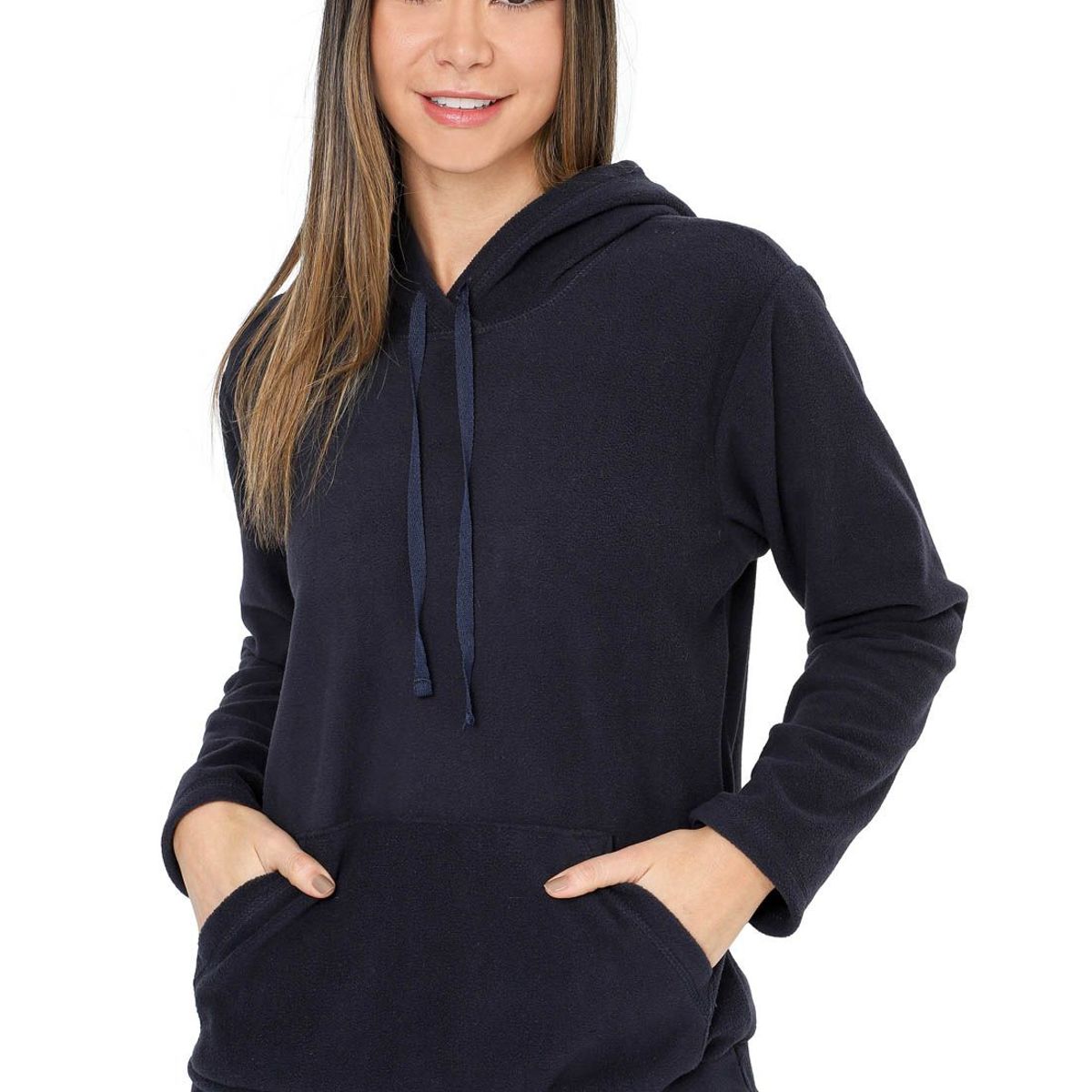 SANTANA - Hoodie Térmico Mujer Quebec Santana Azul Oscuro