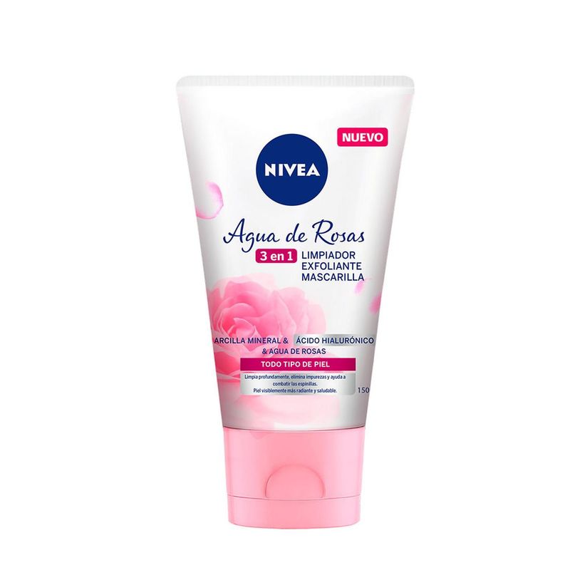 NIVEA - Gel Limpiador Facial Exfoliante Nivea Agua De Rosas 3 en 1 150 ml