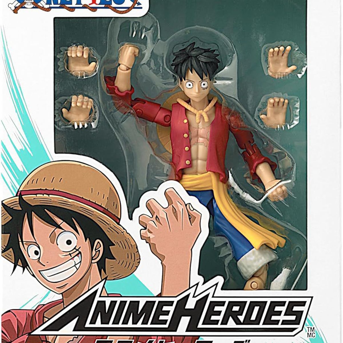 BANDAI - Monkey Luffy Figura One Piece Anime Heroes Bandai 16 Cm