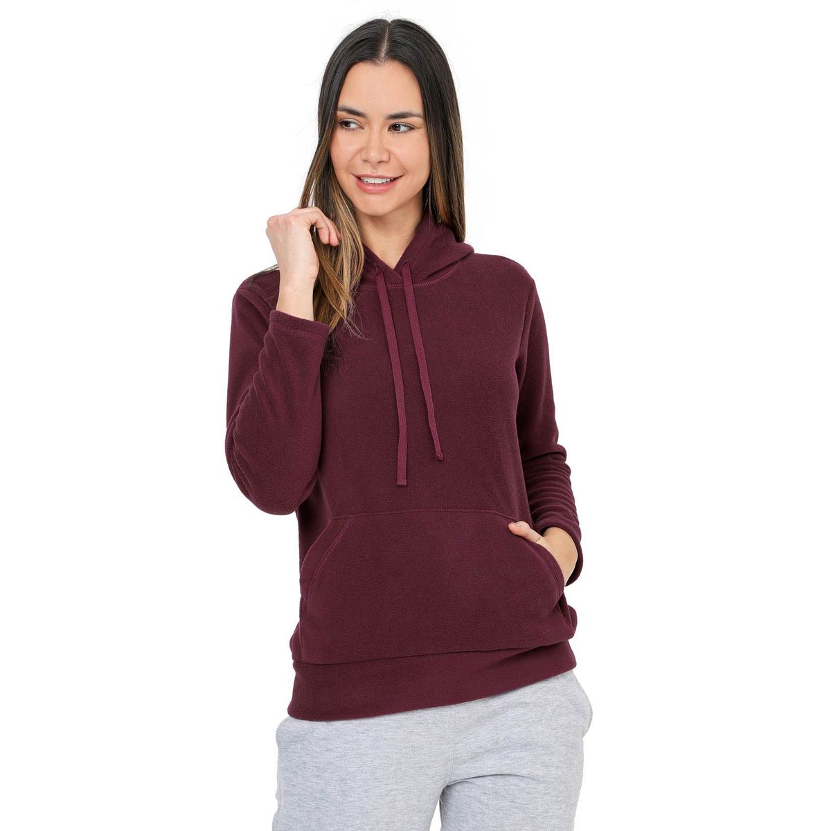 SANTANA - Hoodie Térmico Mujer Quebec Santana Vinotinto