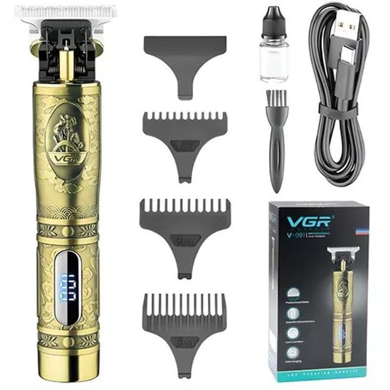 VGR - Máquina patillera barberia vgr v-091 recargable dorada