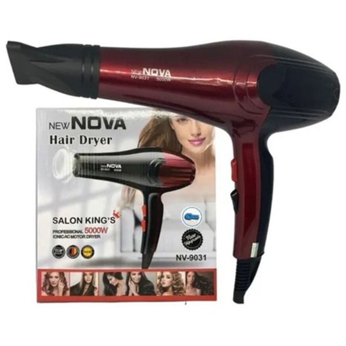 NOVA - Secador cabello profesional nova nv9031 5000w hairdryer