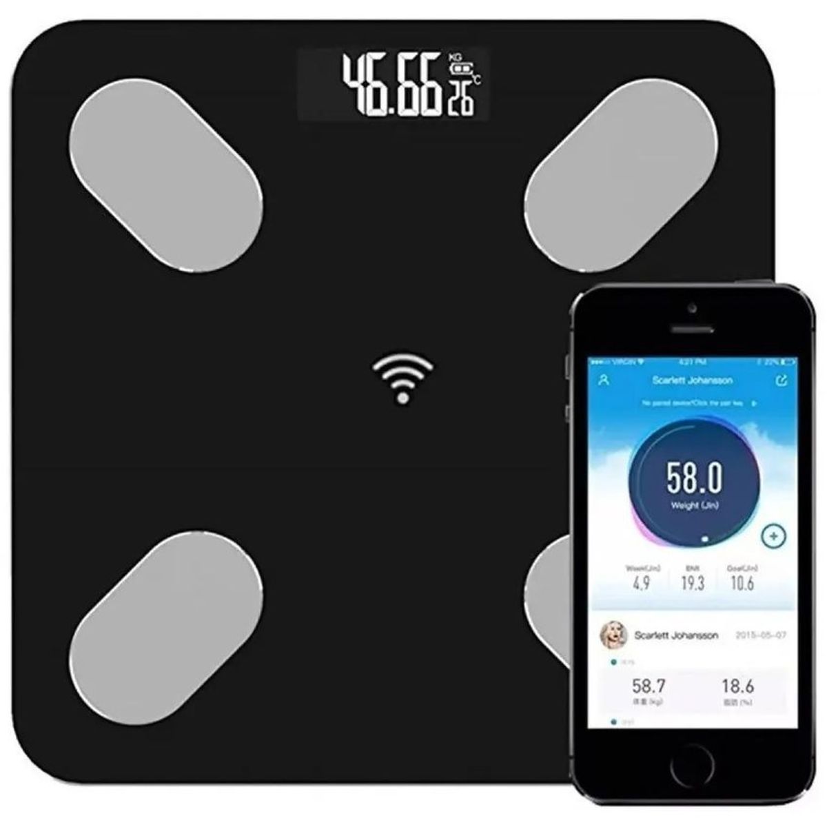 NOVA - Pesa balanza inteligente bluetooth grasa peso corporal